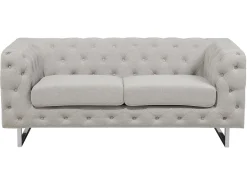 Set da salotto 5 posti VISSLAND Tessuto Beige chiaro