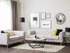 Set da salotto 5 posti VISSLAND Tessuto Beige chiaro
