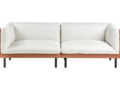 Set da salotto 5 posti VORGOD Tessuto Bianco sporco