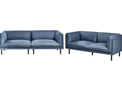 Set da salotto 5 posti VORGOD Tessuto Blu scuro