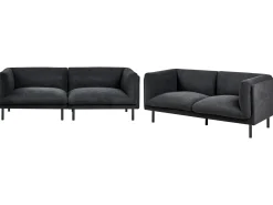 Set da salotto 5 posti VORGOD Tessuto Nero