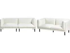 Set da salotto 5 posti VORGOD Bouclé Bianco sporco