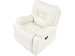Set da salotto con poltrona reclinabile manuale 4 posti BERGEN Pelle sintetica Bianco