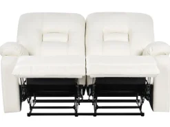 Set da salotto con poltrona reclinabile manuale 4 posti BERGEN Pelle sintetica Bianco