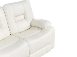 Set da salotto con poltrona reclinabile manuale 4 posti BERGEN Pelle sintetica Bianco