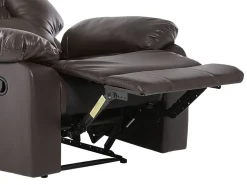 Set da salotto con poltrona reclinabile manuale 6 posti BERGEN Pelle sintetica Marrone