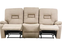 Set da salotto con poltrona reclinabile manuale 6 posti BERGEN Tessuto Beige