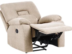 Set da salotto con poltrona reclinabile manuale 6 posti BERGEN Tessuto Beige