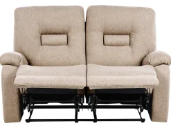 Set da salotto con poltrona reclinabile manuale 6 posti BERGEN Tessuto Beige