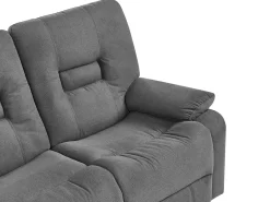 Set da salotto con poltrona reclinabile manuale 4 posti BERGEN Tessuto Grigio grafite