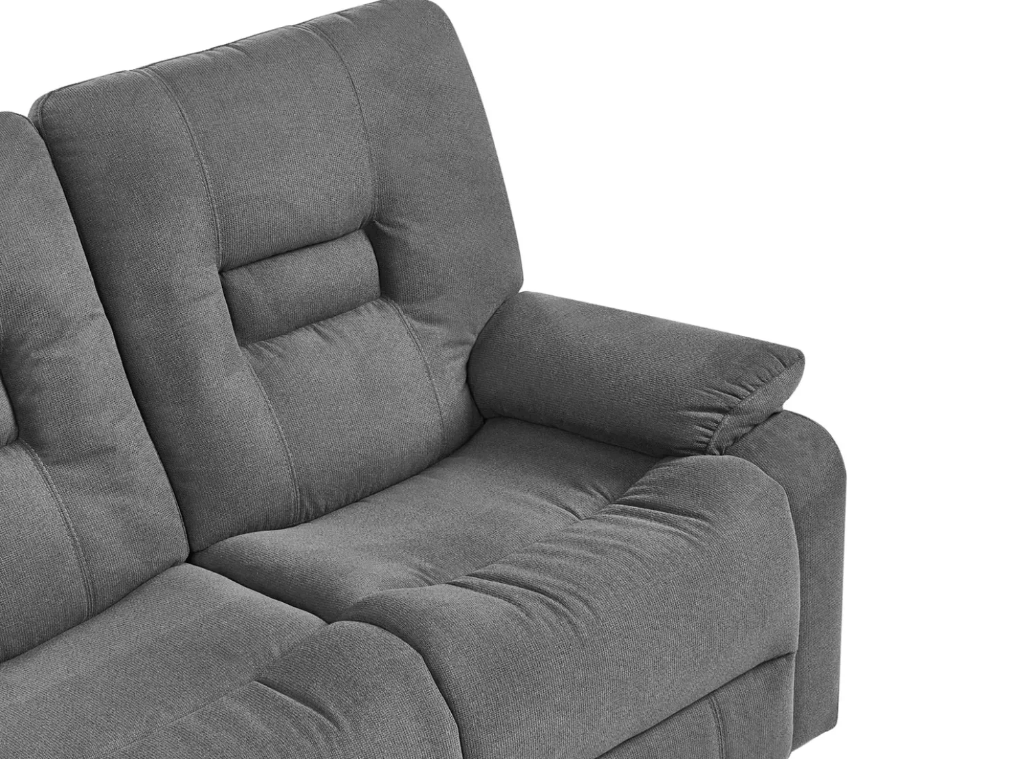 Set da salotto con poltrona reclinabile manuale 4 posti BERGEN Tessuto Grigio grafite