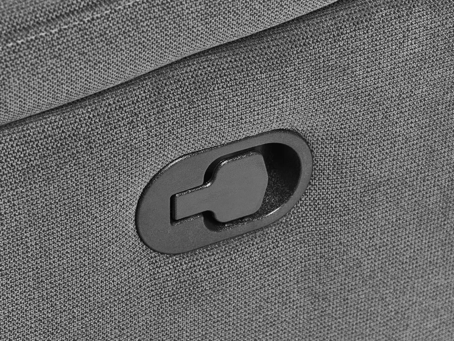 Set da salotto con poltrona reclinabile manuale 4 posti BERGEN Tessuto Grigio grafite