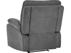 Set da salotto con poltrona reclinabile manuale 4 posti BERGEN Tessuto Grigio grafite