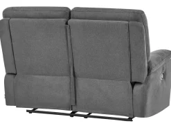 Set da salotto con poltrona reclinabile manuale 4 posti BERGEN Tessuto Grigio grafite