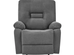 Set da salotto con poltrona reclinabile manuale 4 posti BERGEN Tessuto Grigio grafite