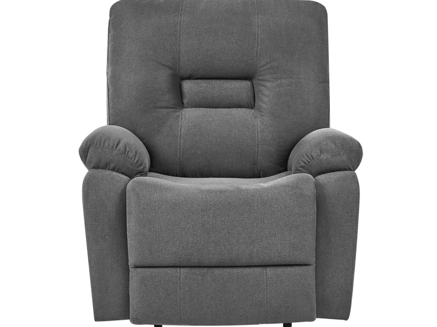 Set da salotto con poltrona reclinabile manuale 4 posti BERGEN Tessuto Grigio grafite