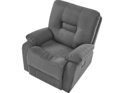 Set da salotto con poltrona reclinabile manuale 4 posti BERGEN Tessuto Grigio grafite