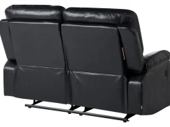 Set da salotto con poltrona reclinabile manuale 6 posti BERGEN Pelle sintetica Nero