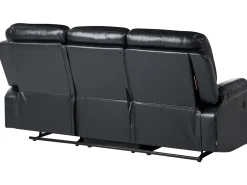 Set da salotto con poltrona reclinabile manuale 6 posti BERGEN Pelle sintetica Nero