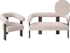 Set da salotto ILBRO Bouclé Marrone scuro/Beige
