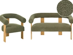 Set da salotto ILBRO Bouclé Verde/Marrone chiaro