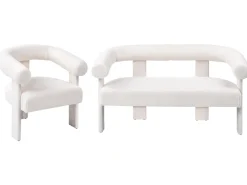 Set da salotto ILBRO Bouclé Bianco sporco