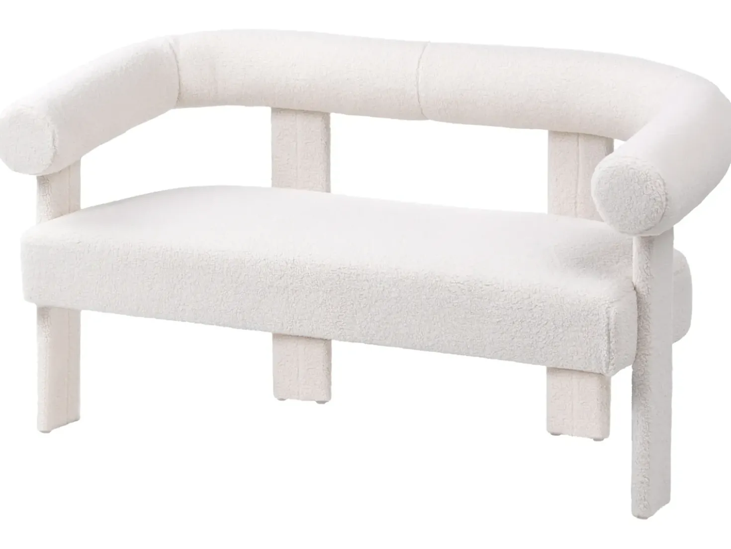 Set da salotto ILBRO Bouclé Bianco sporco