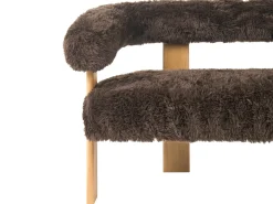Set da salotto ILBRO Finta pelliccia Marrone scuro/Marrone chiaro