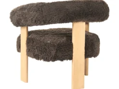 Set da salotto ILBRO Finta pelliccia Marrone scuro/Marrone chiaro