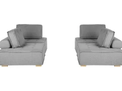 Set da salotto modulare 4 posti TIBRO Tessuto Grigio