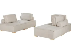 Set da salotto modulare 4 posti TIBRO Tessuto Beige chiaro