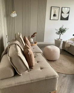 Set da salotto modulare 4 posti TIBRO Tessuto Beige chiaro
