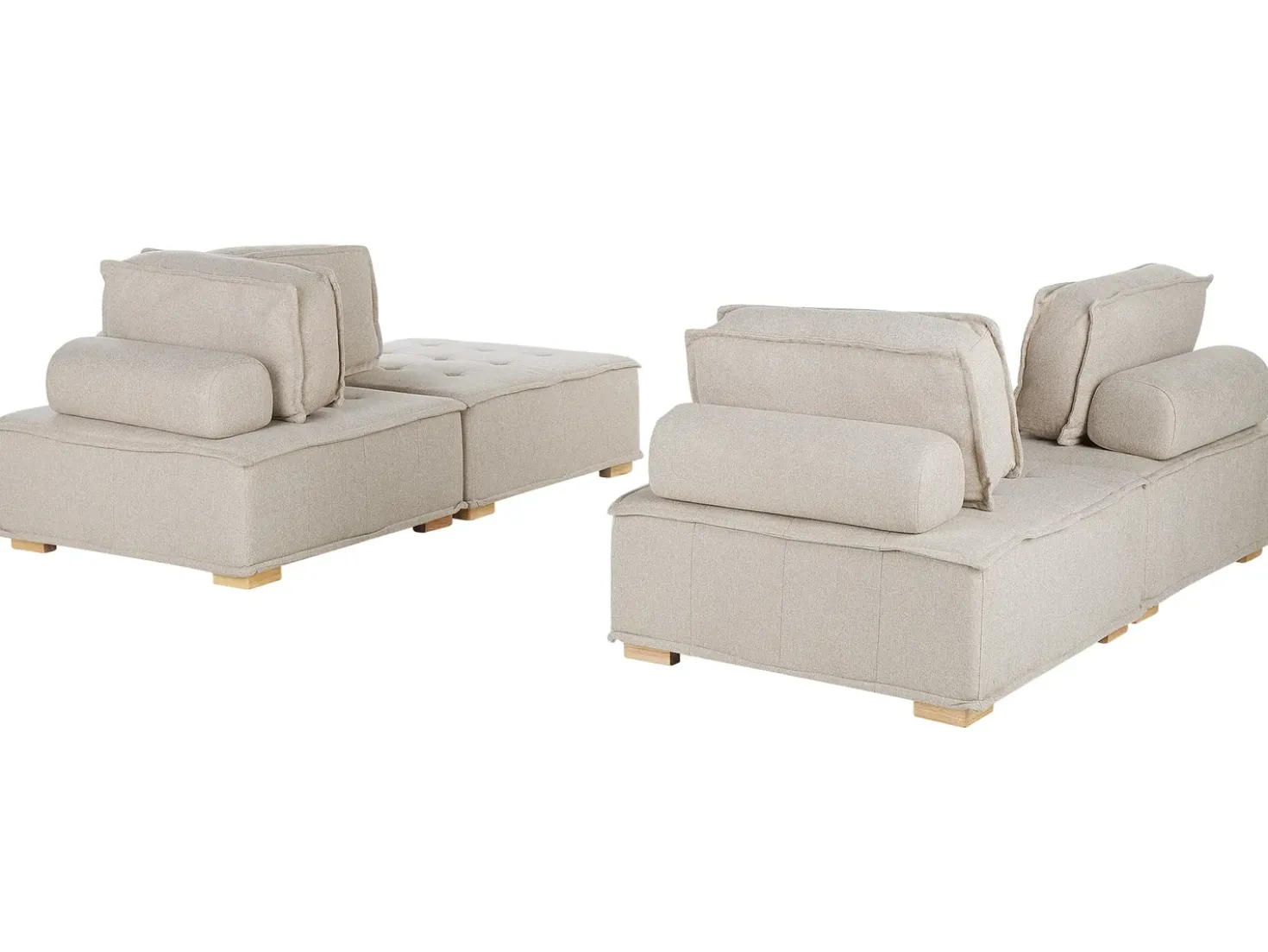 Set da salotto modulare 4 posti TIBRO Tessuto Beige chiaro