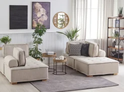 Set da salotto modulare 4 posti TIBRO Tessuto Beige chiaro