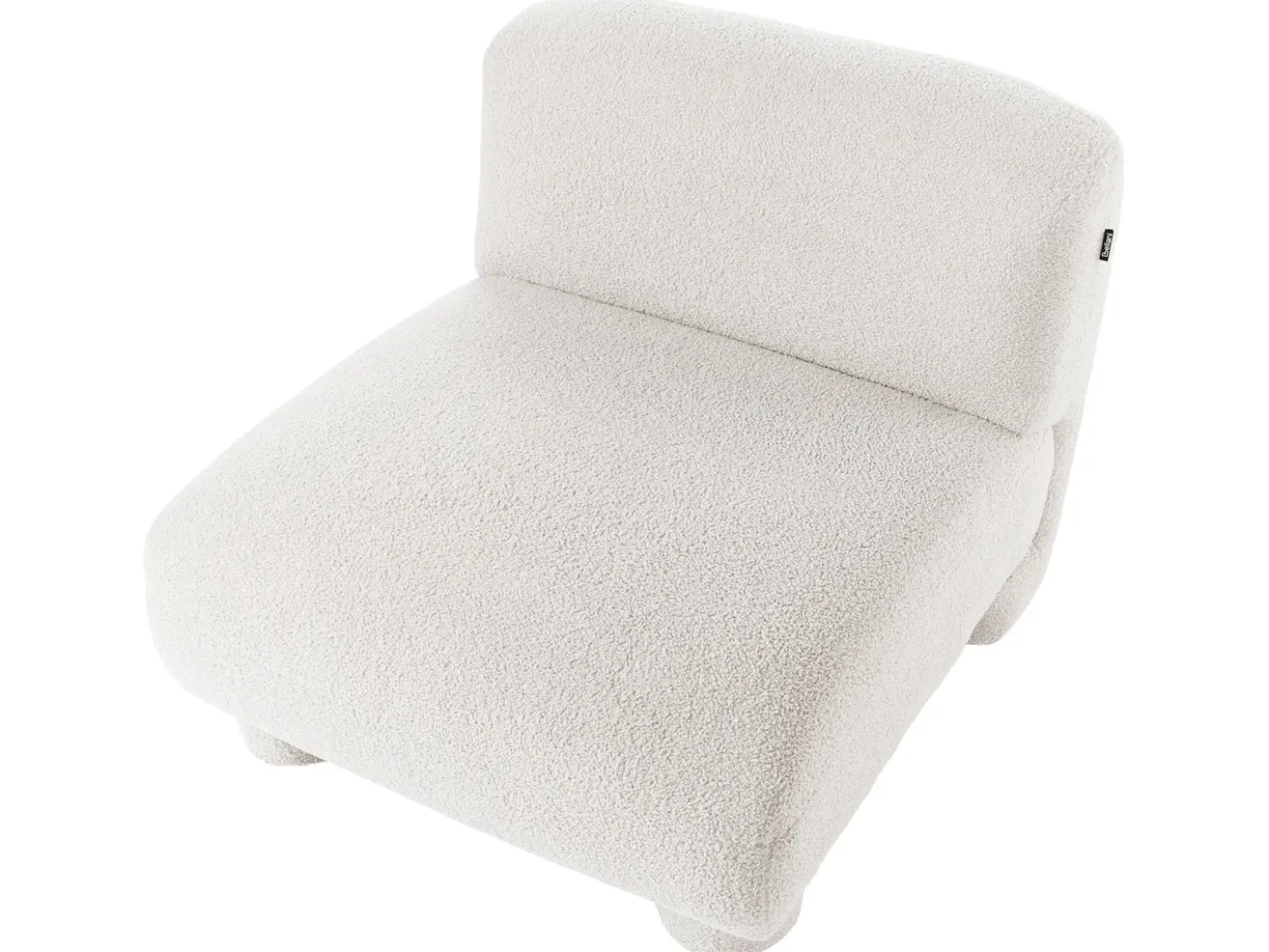 Set da salotto modulare 4 posti MJALBI Bouclé Bianco sporco con ottomana