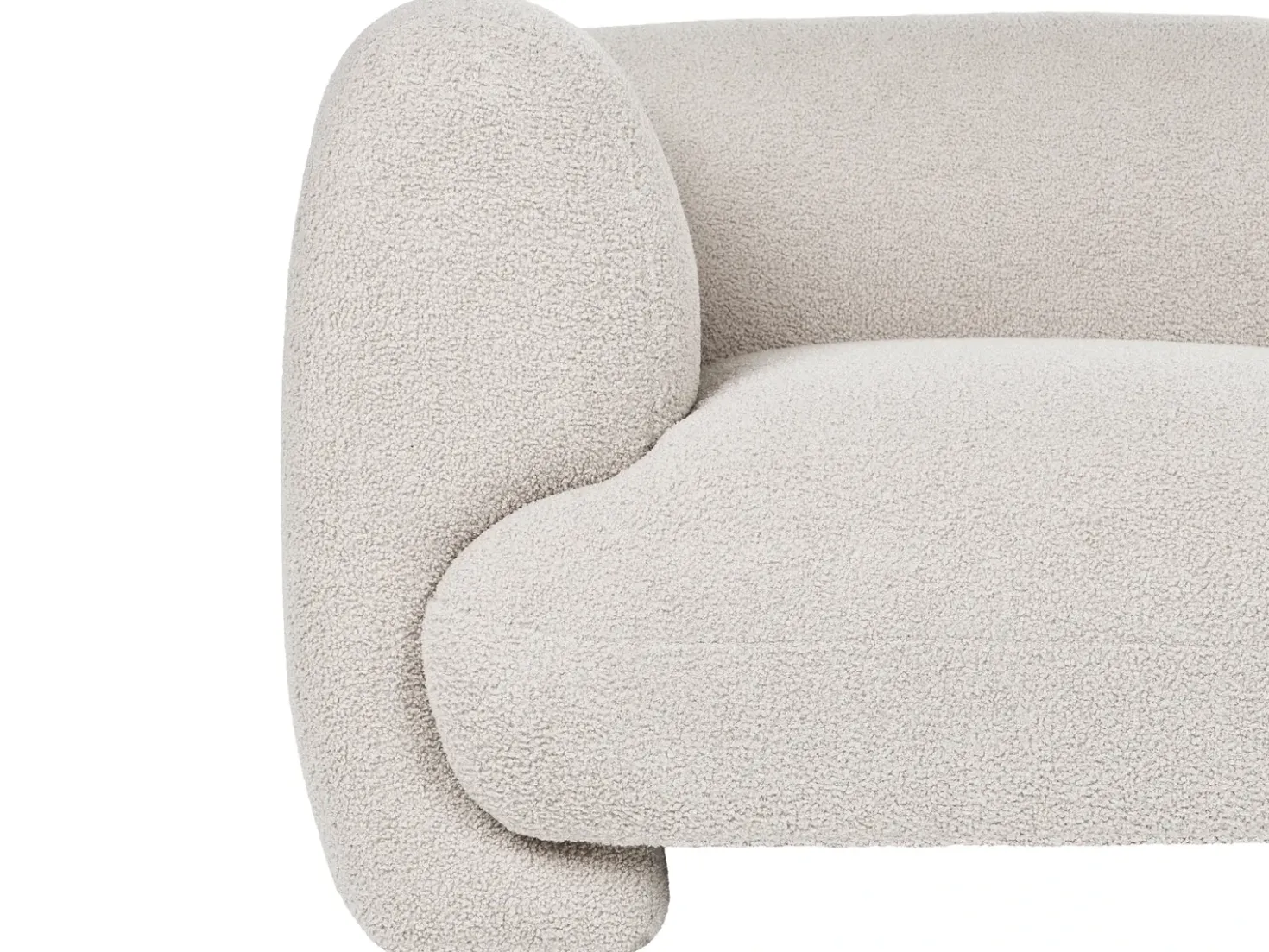 Set da salotto modulare 4 posti MJALBI Bouclé Bianco sporco con ottomana