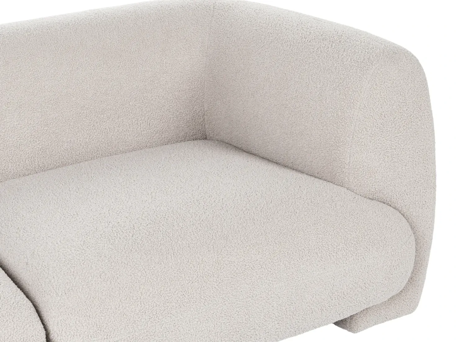 Set da salotto modulare 4 posti MJALBI Bouclé Bianco sporco con ottomana