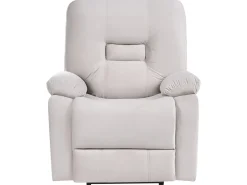 Set da salotto reclinabile elettrico 6 posti BERGEN Velluto Beige chiaro con porta USB