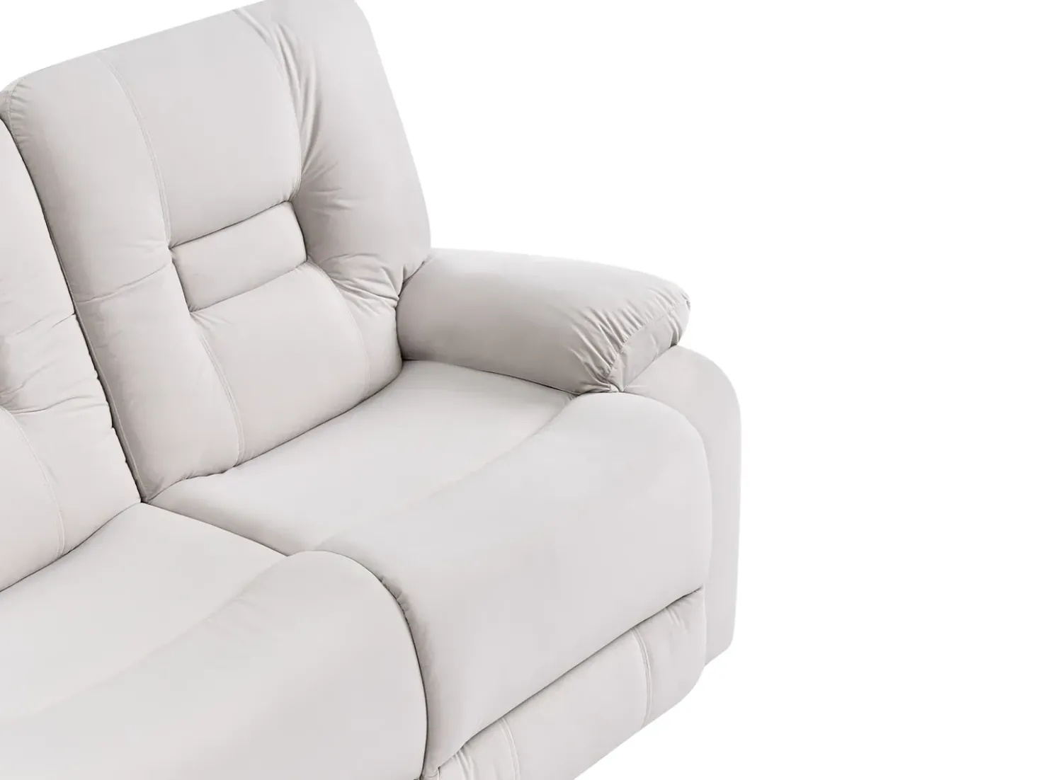 Set da salotto reclinabile elettrico 6 posti BERGEN Velluto Beige chiaro con porta USB
