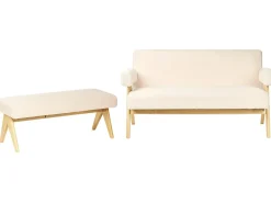 Set da salotto TAMRE Bouclé Bianco sporco/Marrone chiaro