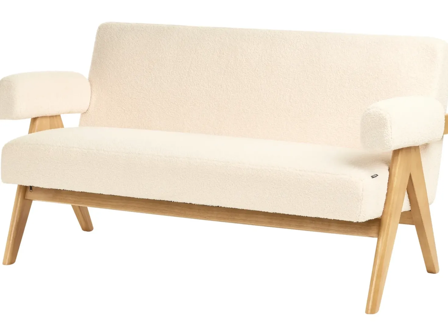 Set da salotto TAMRE Bouclé Bianco sporco/Marrone chiaro