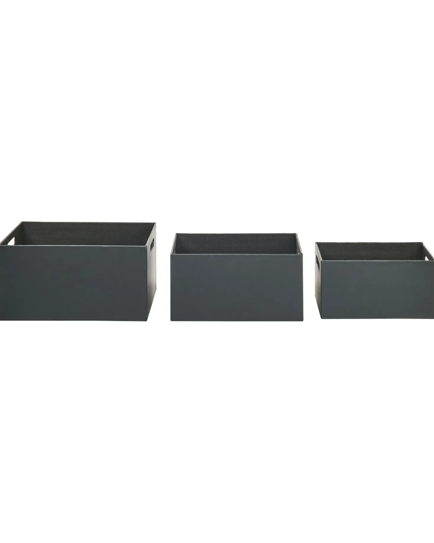Set de 3 cutii LARSA Pelle sintetica Grigio grafite