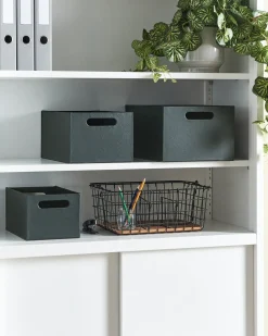 Set de 3 cutii LARSA Pelle sintetica Grigio grafite