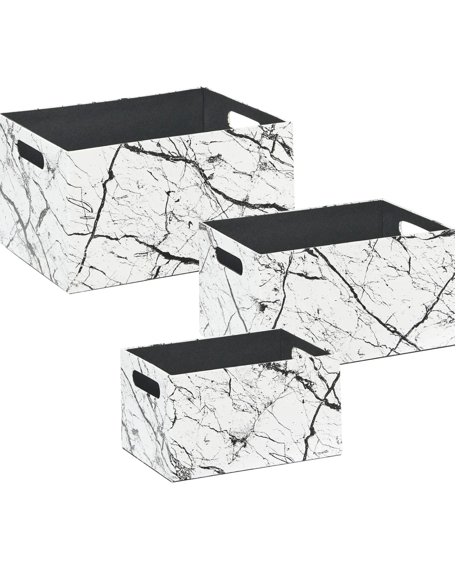 Set de 3 cutii LARSA Pelle sintetica Bianco
