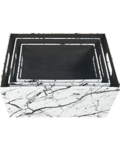 Set de 3 cutii LARSA Pelle sintetica Bianco