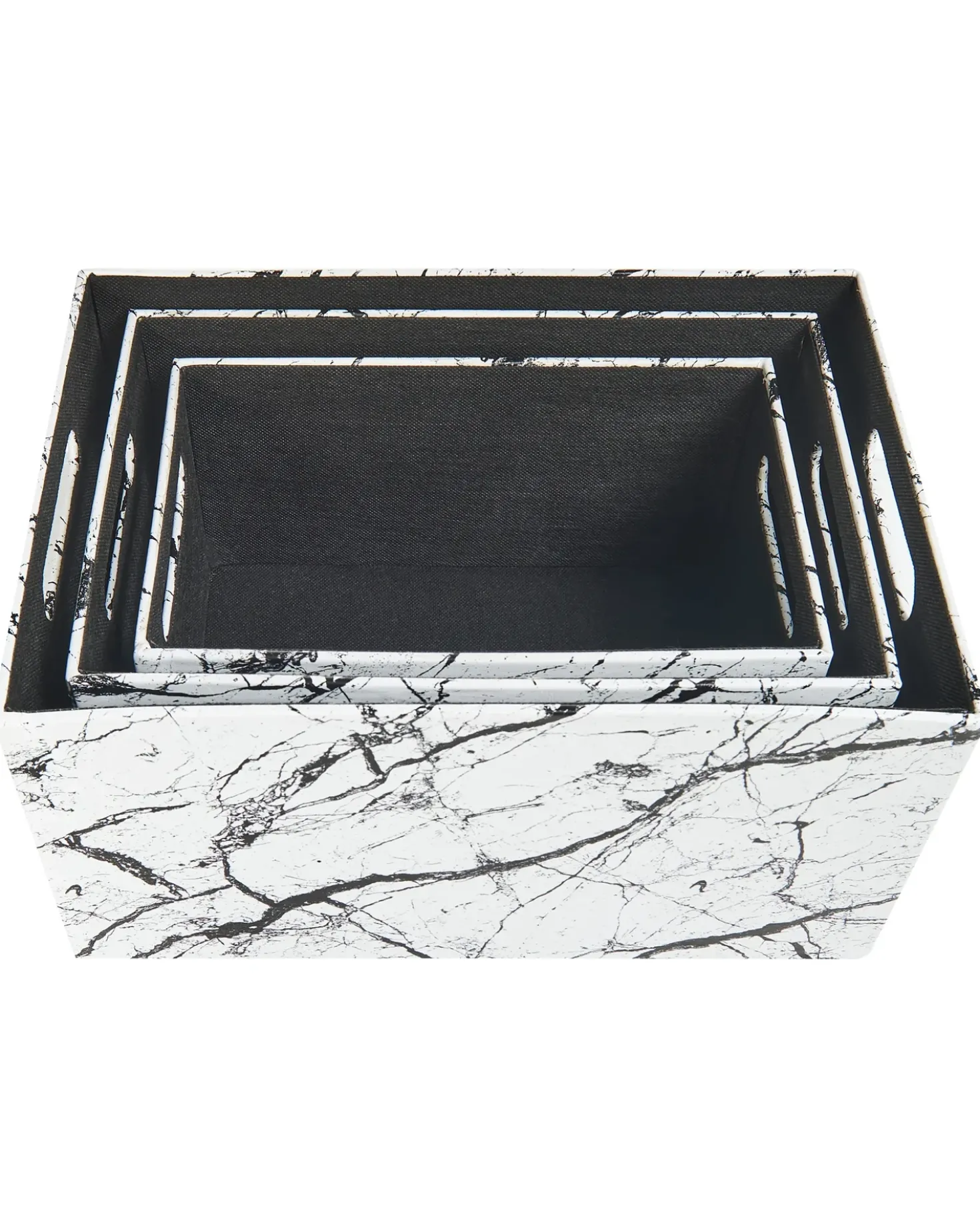 Set de 3 cutii LARSA Pelle sintetica Bianco