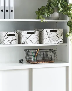Set de 3 cutii LARSA Pelle sintetica Bianco