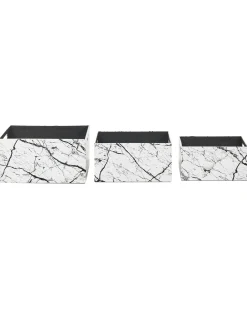 Set de 3 cutii LARSA Pelle sintetica Bianco