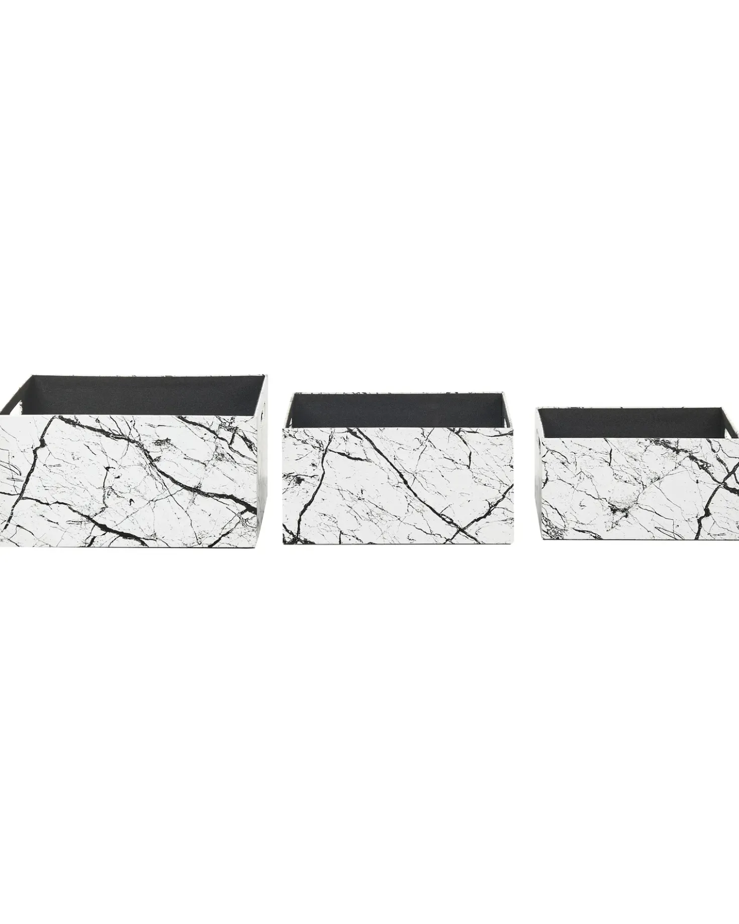 Set de 3 cutii LARSA Pelle sintetica Bianco