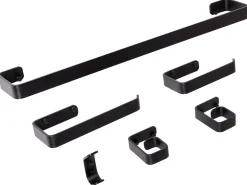 Set di 6 accessori da bagno ZORRITOS con barre e ganci per asciugamani Metallo Nero